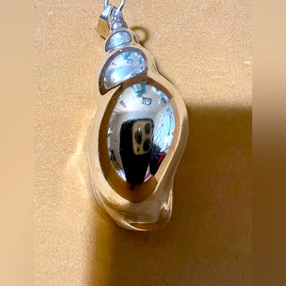 Huge vintage sterling shell pendant - Picture 5 of 5